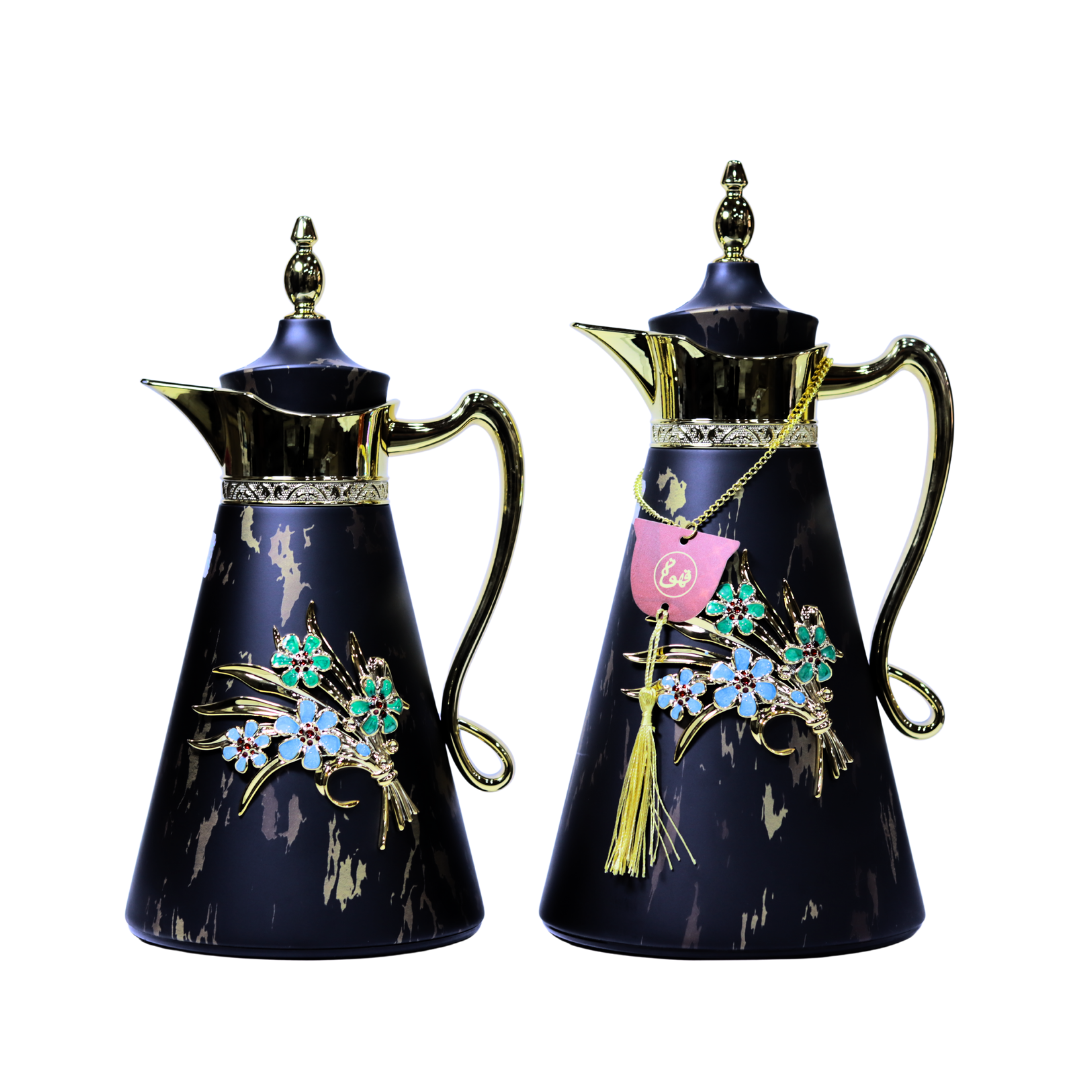 طقم ترمس CARP Flask – فخم مزخرف بالورود (قطعتين)