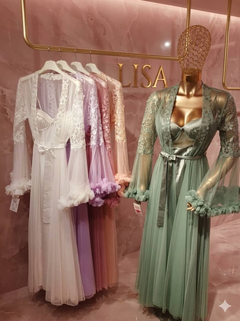 صباحية عروس طويلة شك يدوي بكم دبل كلوش