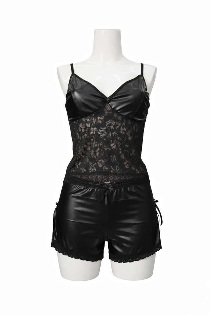 Black Satin Lace Lingerie – بلاك ساتان ليس لانجري