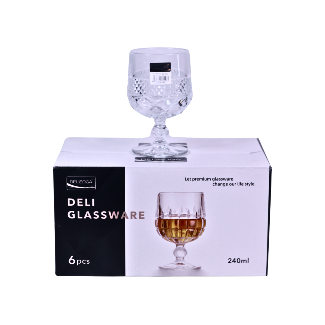 طقم كؤوس زجاجية DELISOGA – 6 قطع